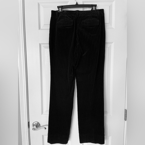 🖤 Talbots | Black Velvet Pinstripe Pants | Size 8 - Picture 2 of 3